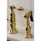 Kingston Brass Bridge Kitchen Faucet with Brass Sprayer, Brushed Brass KS1277TALBS - alternate 7